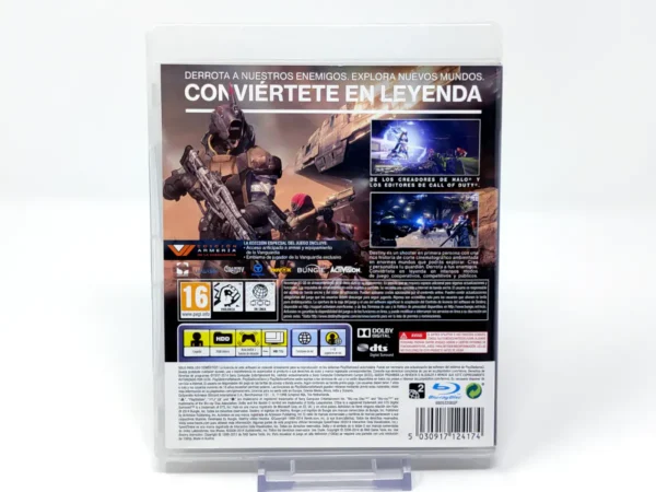 Parte trasera de Destiny (ESP) para PlayStation 3, edición PAL España