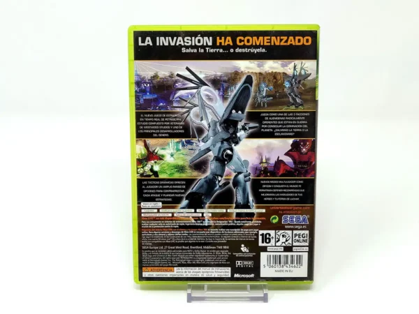 Parte trasera de El Universo en Guerra: Asalto a la Tierra (ESP) para XBOX 360, edición PAL España