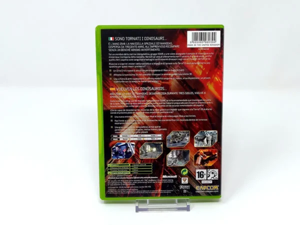 Parte trasera de Dino Crisis 3 (ESP) para XBOX, edición PAL España