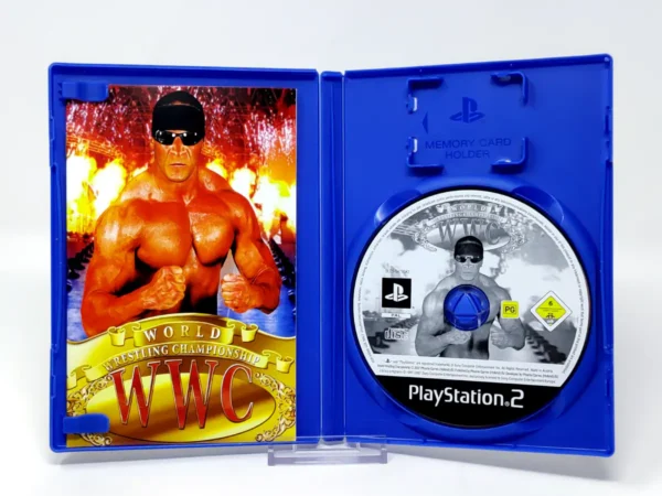 Interior del juego World Wrestling Championship (ESP) para PlayStation 2 con disco y manual