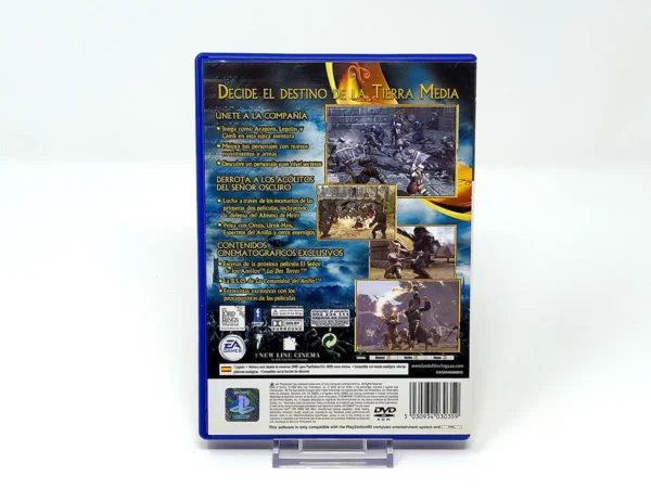 Parte trasera de El Señor de los Anillos: Las Dos Torres (ESP) para PlayStation 2, edición PAL España
