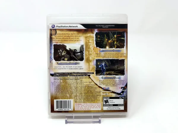 Parte trasera de Demon's Souls (USA) para PlayStation 3, edición NTSC USA