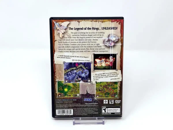 Parte trasera de Shining Tears (USA) para PlayStation 2, edición NTSC USA