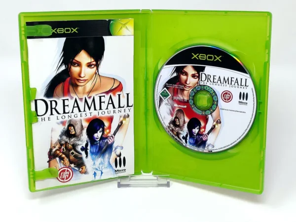 Interior del juego Dreamfall: The Longest Journey (EUR) para XBOX con disco y manual