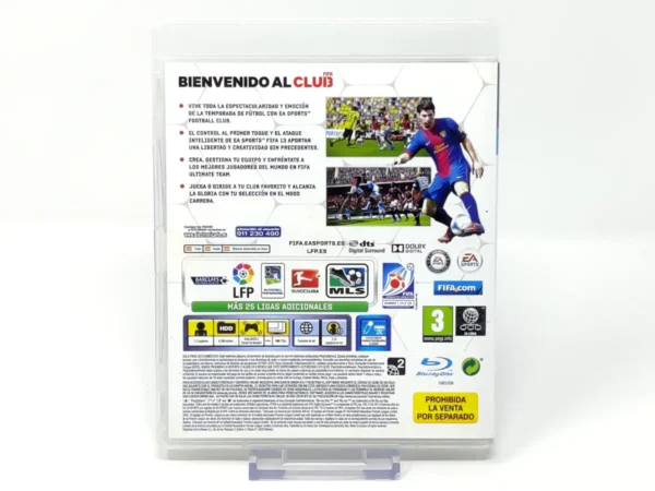Parte trasera de FIFA 13 (ESP) (v2) para PlayStation 3, edición PAL España