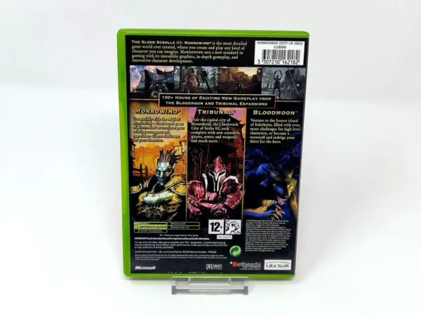 Parte trasera de The Elder Scrolls III: Morrowind: GOTY (UK) para XBOX, edición PAL UK