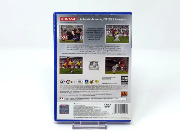 Parte trasera de PES 2008: Pro Evolution Soccer (ITA) para PlayStation 2, edición PAL Italia