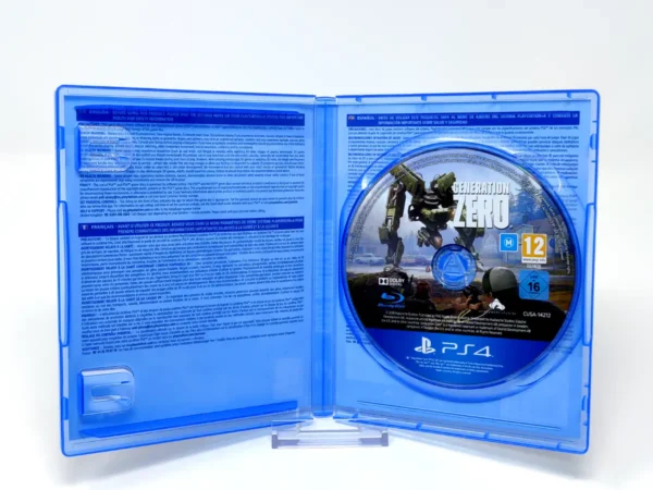 Interior del juego Generation Zero (ESP) para PlayStation 4 con disco y manual