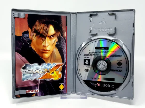 Interior del juego Tekken 4 (ESP) (Platinum) para PlayStation 2 con disco y manual