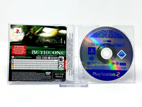 Parte trasera de The Matrix: Path of Neo (ESP) (Promo) para PlayStation 2, edición PAL EUR