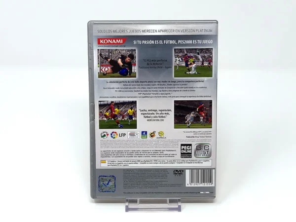 Parte trasera de PES 2008: Pro Evolution Soccer (ESP) (Platinum) (Rebajado) para PlayStation 2, edición PAL España
