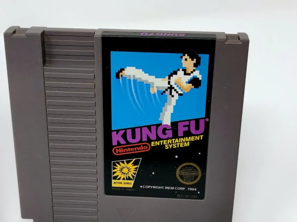 Lateral de la caja de Kung Fu (USA) (Cartucho + Caja repro) para NES