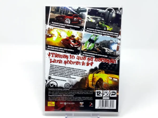 Parte trasera de Death Track: Resurrection (ESP) para PC, edición PAL España