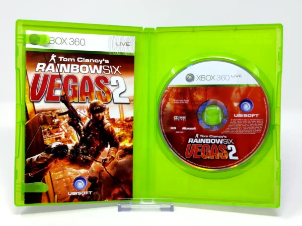 Interior del juego Tom Clancy's Rainbow Six: Vegas 2 (ESP) para XBOX 360 con disco y manual