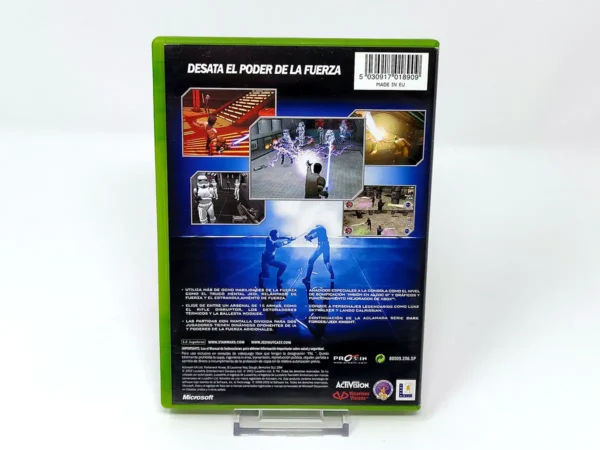 Parte trasera de Star Wars: Jedi Knight II: Jedi Outcast (ESP) para XBOX, edición PAL España