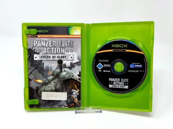 Interior del juego Panzer Elite Action: Fields of Glory (ALE) para XBOX con disco y manual