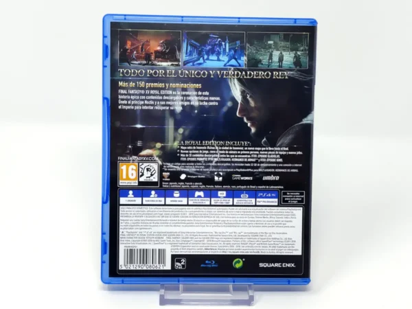 Parte trasera de Final Fantasy XV (Royal Edition) (ESP) para PlayStation 4, edición PAL España