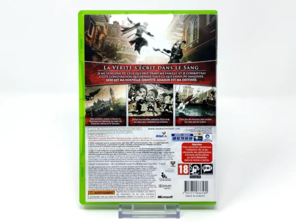 Parte trasera de Assassin's Creed II (ITA) para XBOX 360, edición PAL Italia