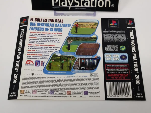 Tiger Woods PGA Tour 2000 (ESP) (Carátula) para PlayStation 1, de segunda mano