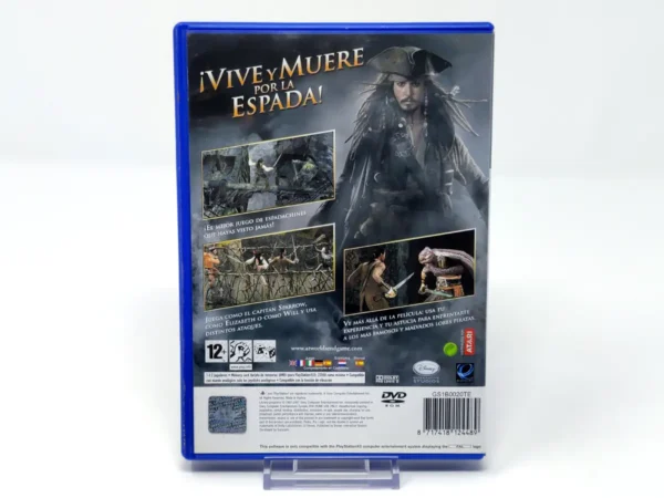 Parte trasera de Piratas del Caribe: En el fin del mundo (ESP) para PlayStation 2, edición PAL España