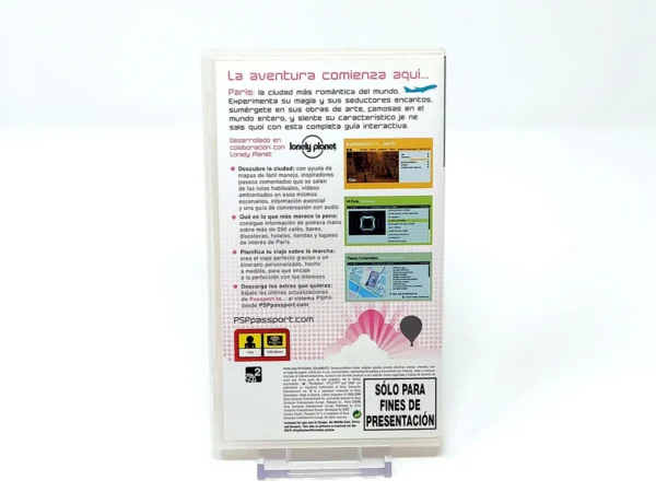 Parte trasera de Passport to... Paris (ESP) (Promo) para PSP, edición PAL España