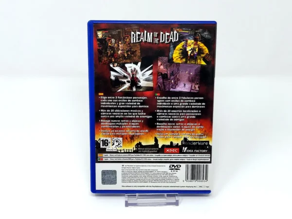 Parte trasera de Realm of the Dead (ESP) para PlayStation 2, edición PAL España