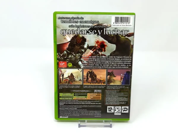 Parte trasera de Kingdom Under Fire: The Crusaders (ESP) para XBOX, edición PAL España