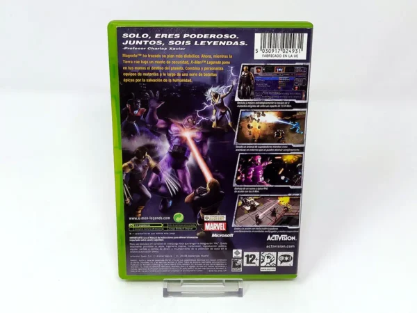 Parte trasera de X-Men Legends (ESP) para XBOX, edición PAL España