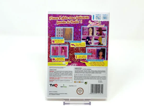 Parte trasera de Barbie: Jet, Set & Style! (ESP) para Nintendo Wii, edición PAL España
