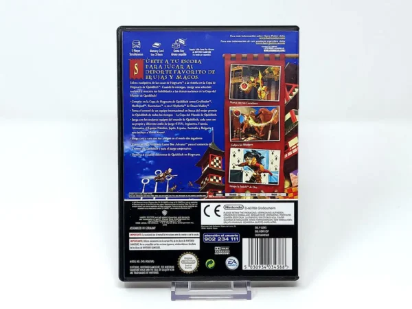 Parte trasera de Harry Potter: Quidditch Copa del Mundo (ESP) para Nintendo GameCube, edición PAL España