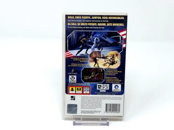 Interior del juego Star Wars: Lethal Alliance (ESP) para PSP con disco y manual