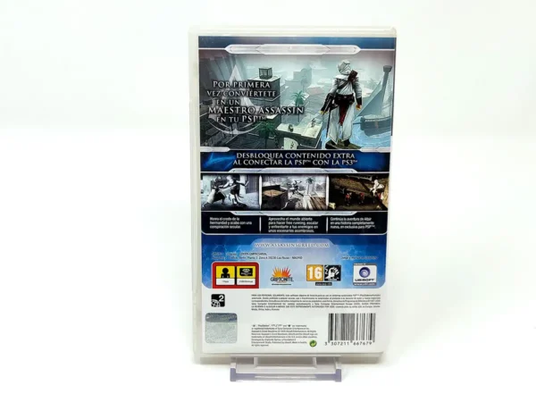 Parte trasera de Assassin's Creed: Bloodlines (ESP) para PSP, edición PAL España