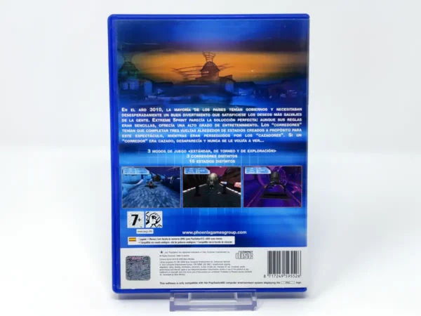 Parte trasera de Extreme Sprint 3010 (ESP) para PlayStation 2, edición PAL España