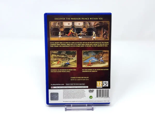 Parte trasera de Chandragupta: Warrior Prince (UK) para PlayStation 2, edición PAL UK