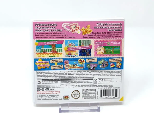 Parte trasera de Kirby's Extra Epic Yarn (ESP) para Nintendo 3DS, edición PAL España