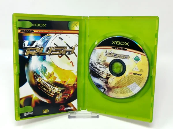 Interior del juego L.A. Rush (ESP) para XBOX con disco y manual