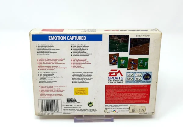 Parte trasera de FIFA 97 (ESP) para Nintendo SNES, edición PAL España