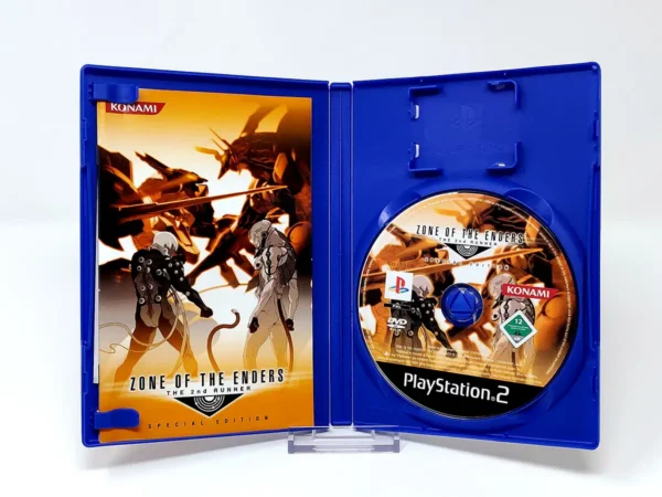 Interior del juego Zone of the Enders: The 2nd Runner (ESP) para PlayStation 2 con disco y manual
