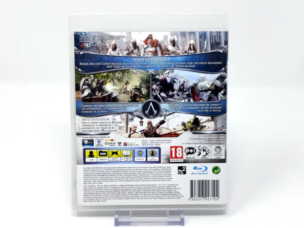 Parte trasera de Assassin's Creed: La Hermandad (ESP) (v1) (Rebajado) para PlayStation 3, edición PAL España