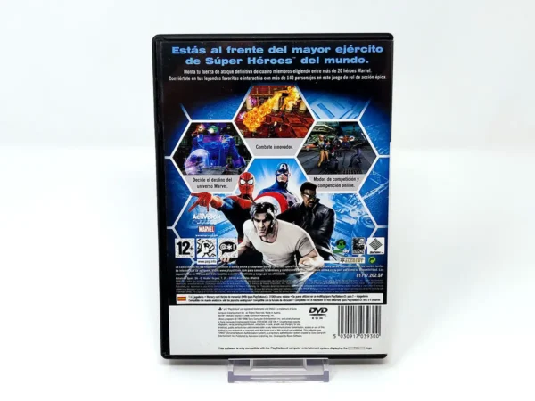 Parte trasera de Marvel: Ultimate Alliance (ESP) para PlayStation 2, edición PAL España
