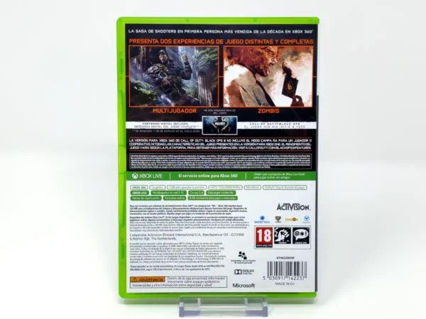 Parte trasera de Call of Duty: Black Ops III (ESP) para XBOX 360, edición PAL España
