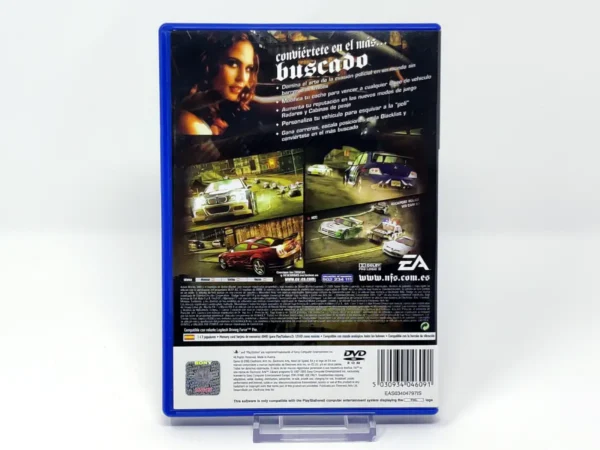 Parte trasera de Need for Speed: Most Wanted (ESP) para PlayStation 2, edición PAL España
