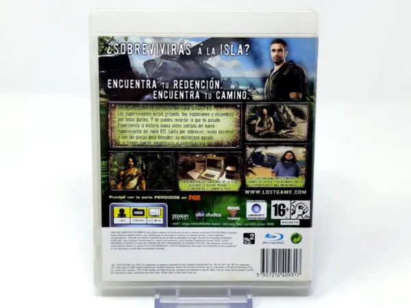 Parte trasera de Perdidos: El Videojuego (ESP) para PlayStation 3, edición PAL España
