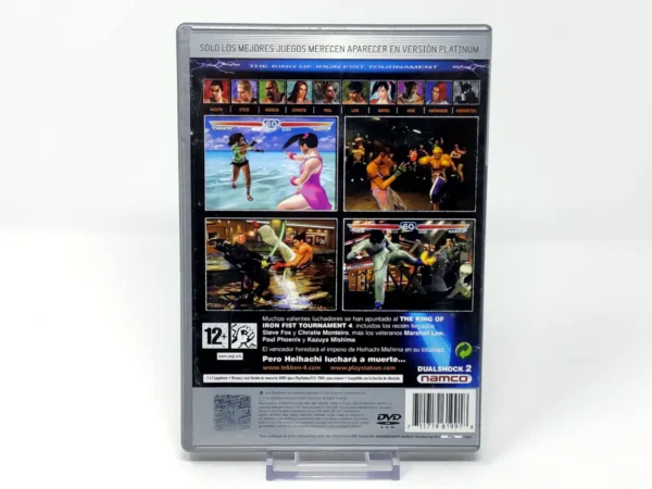 Parte trasera de Tekken 4 (ESP) (Platinum) para PlayStation 2, edición PAL España