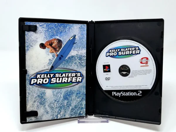 Interior del juego Kelly Slater's Pro Surfer (ESP) para PlayStation 2 con disco y manual