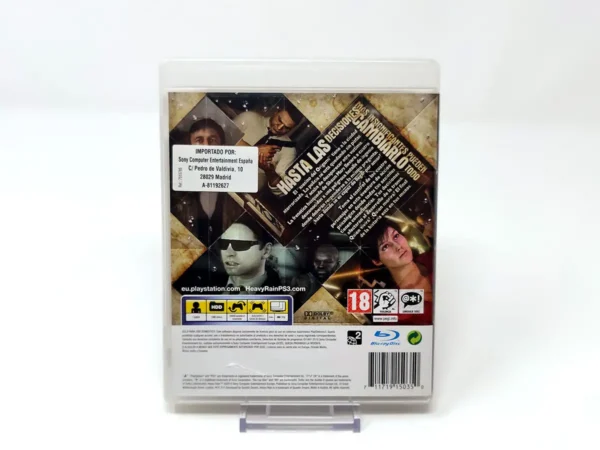 Parte trasera de Heavy Rain (ESP) para PlayStation 3, edición PAL España