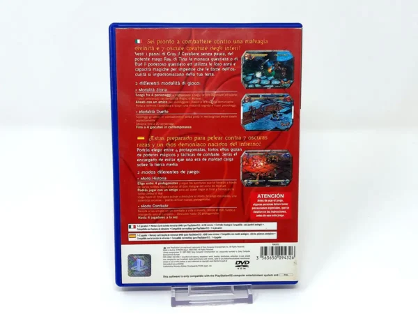 Parte trasera de Raging Blades (ESP) para PlayStation 2, edición PAL España