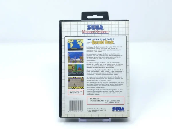 Parte trasera de The Lucky Dime Caper Starring Donald Duck (ESP) para Sega Master System