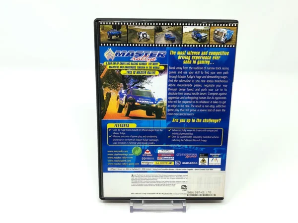 Parte trasera de Master Rallye (UK) para PlayStation 2, edición PAL UK