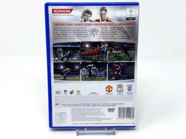 Parte trasera de PES 2010: Pro Evolution Soccer (ESP) para PlayStation 2, edición PAL España